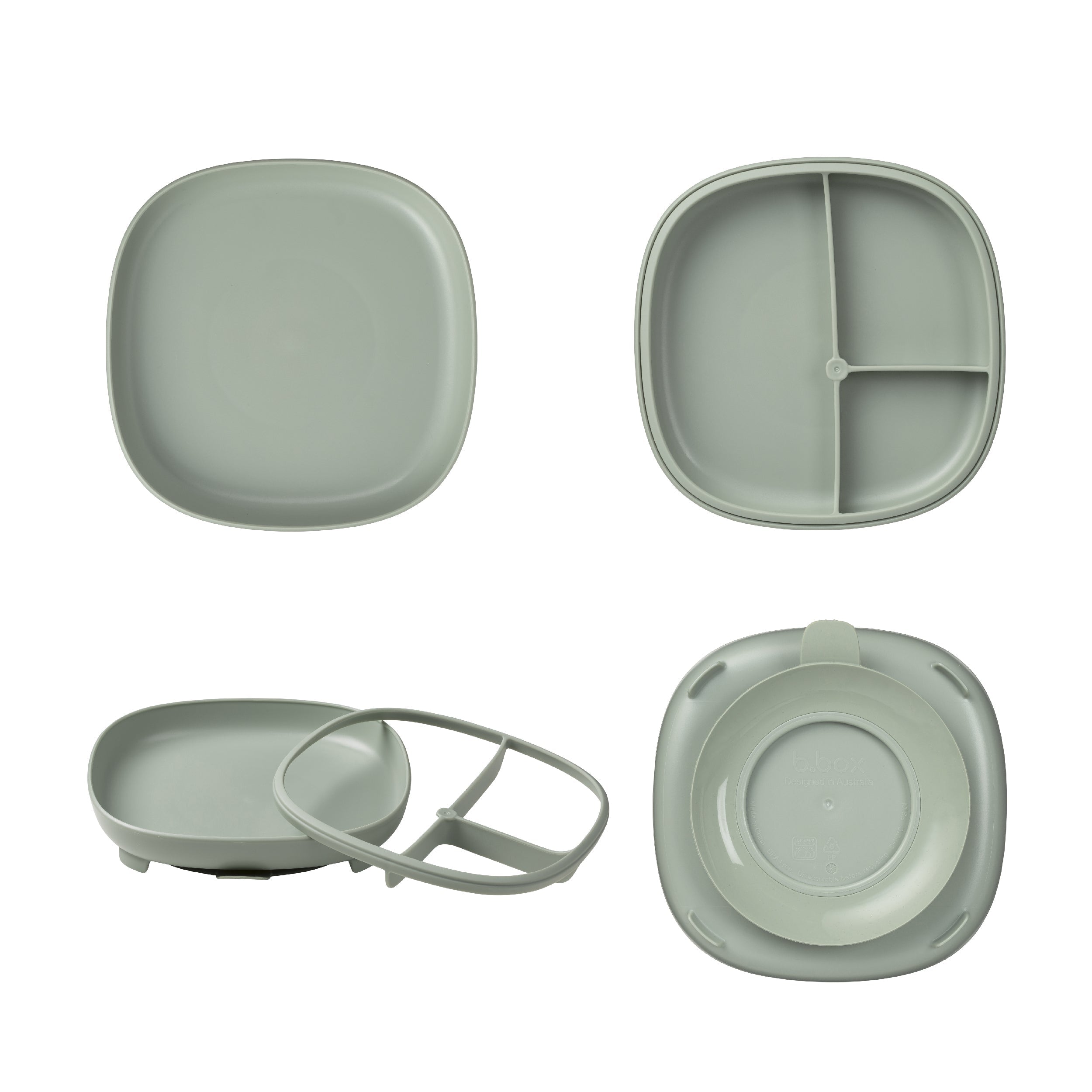 2 in 1 Suction Plate - sage