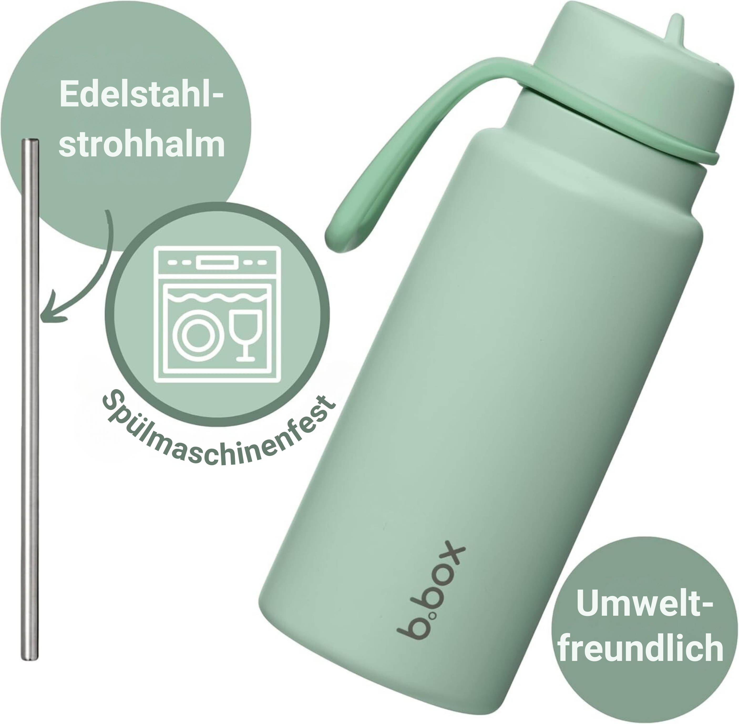 1L Insulated Flip Top Bottle - spearmint